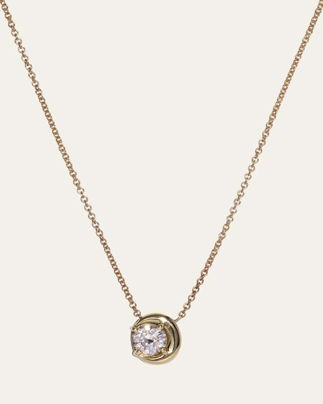 Lunar Eclipse 14k Yellow Gold Diamond Necklace